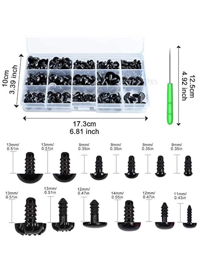 FYLX 462  Black Plastic Safety Eyes and Noses for Crafts and Stuffed Crochet Animals  - Image 2