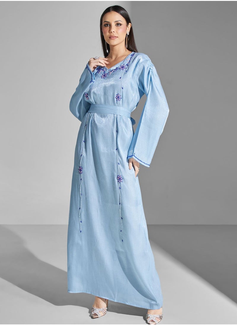 hayas closet - Embellished Belted Jalabiya - Image 1