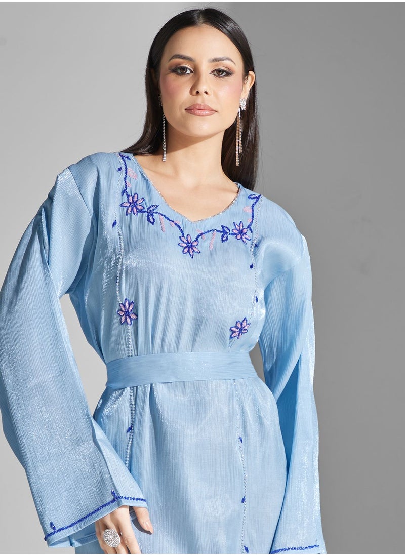 hayas closet - Embellished Belted Jalabiya - Image 1