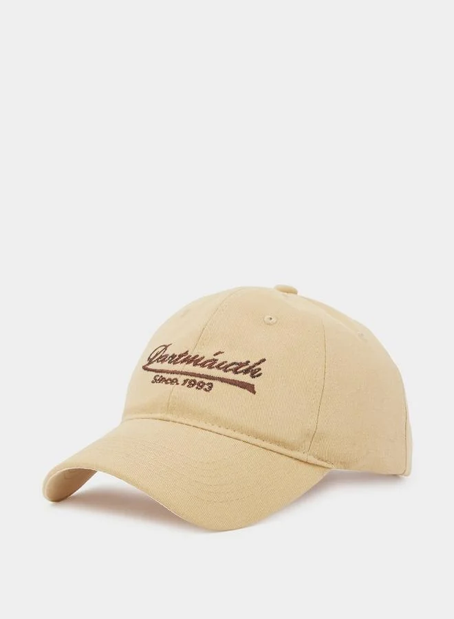 Styli Beige Slogan Embroidered Baseball Cap