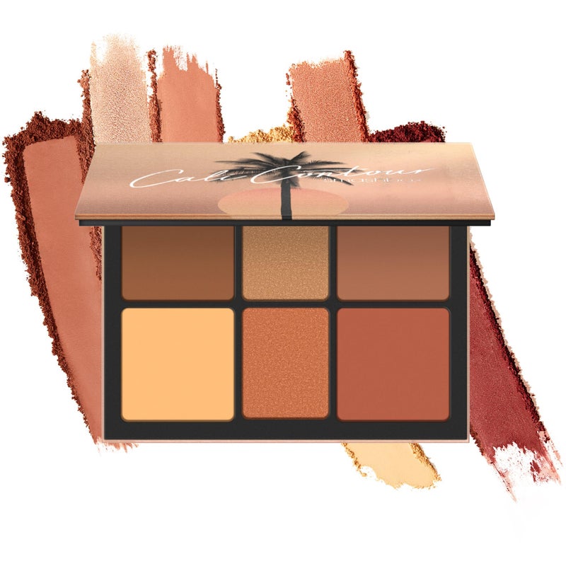 Smashbox The Cali Contour Palette | Six-Shade Contour Kit with Highlighter, Bronzer and Blush to add Dimension + Glow, 0.69 Ounce, Medium to Dark - Image 1