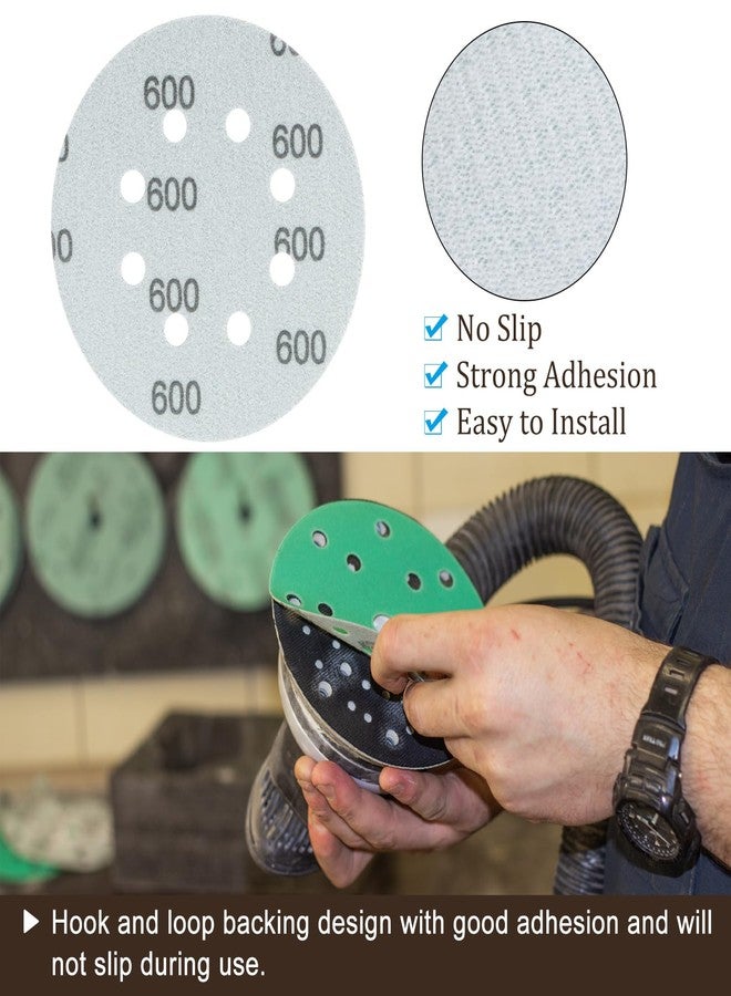 Kozelo 25pcs Green Film Sanding Discs - [5 Inch 600 Grits 8 Hole ] Round Aluminum Oxide Hook & Loop Wet Dry Sander Pads for Wood Metal Polishing Use| Zirconium Corundum Sandpaper - Image 5