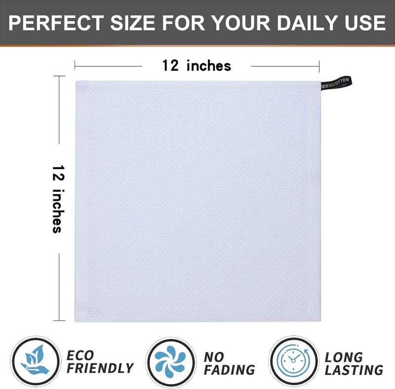 Kitinjoy 100 Cotton Kitchen Dish Cloths 8 Pack Waffle Weave Ultra Soft Absorbent Dish Towels for Drying Dishes Quick Drying Kitchen Towels Dish Rags 12 X 12Inch White - Image 5