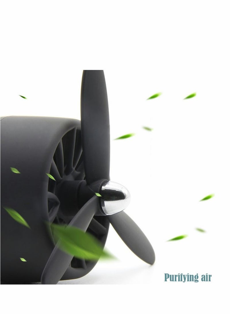 SYOSI Car Fragrance Diffuser Vent Clip Car Air Fresheners Car Purifier Remove The Smell Of Smoke Stylish Propeller Shape Car Decoration ( Black ) - Image 2