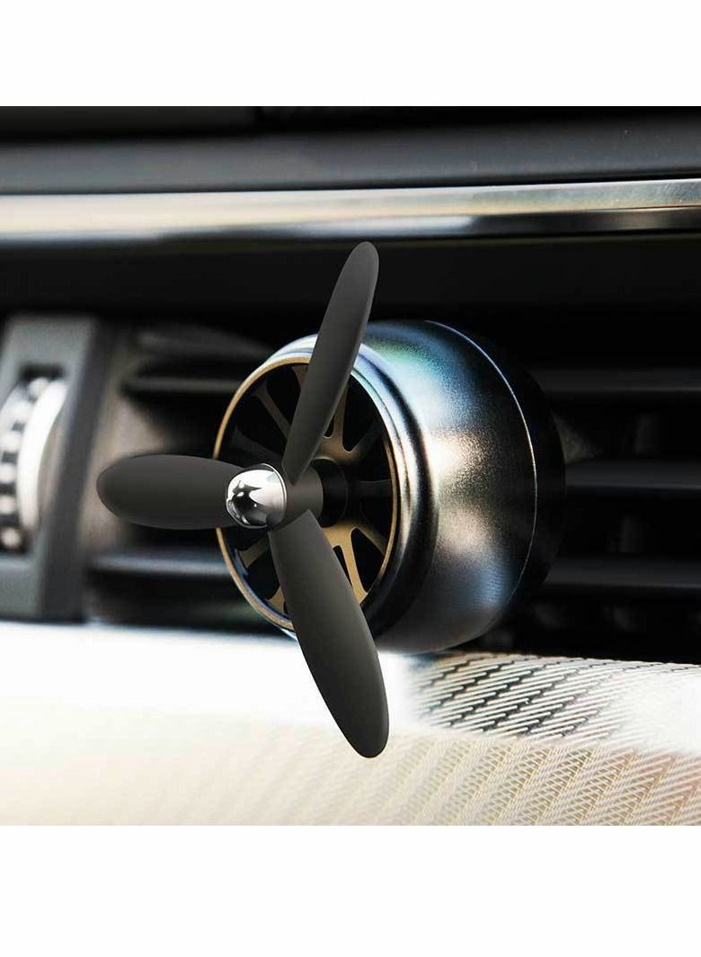 SYOSI Car Fragrance Diffuser Vent Clip Car Air Fresheners Car Purifier Remove The Smell Of Smoke Stylish Propeller Shape Car Decoration ( Black ) - Image 3
