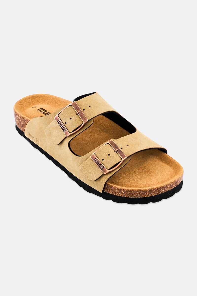 Mudd صنادل نسائية من الفلين سهلة الارتداء، بني فاتح - Image 1