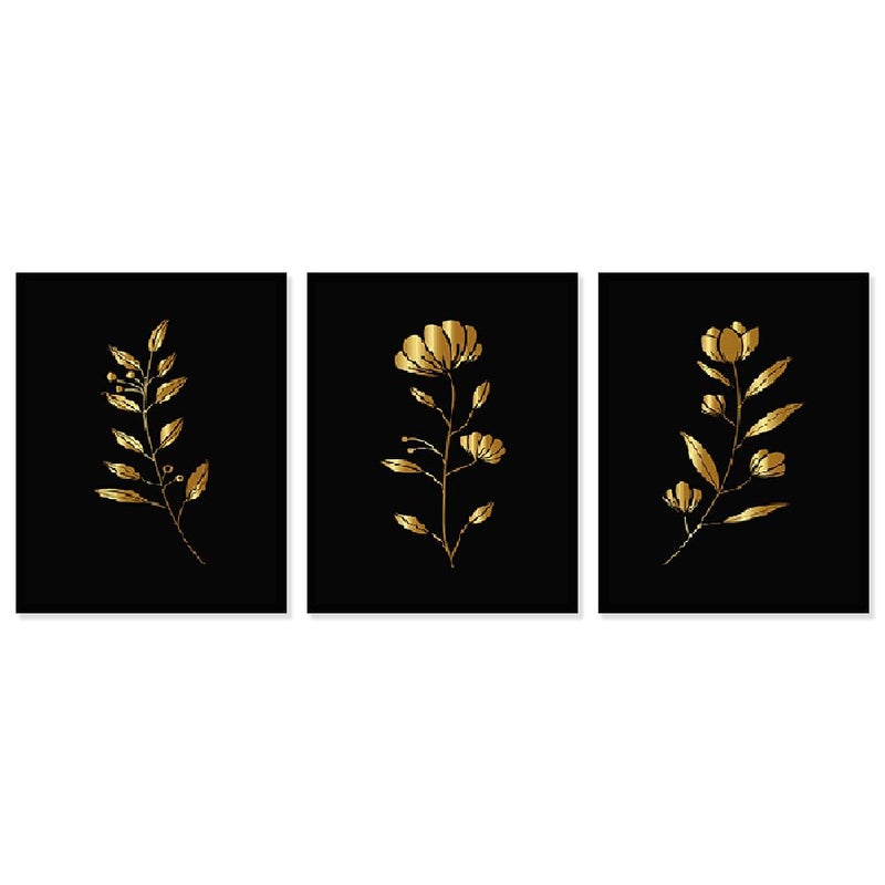 DEKORSTATION Set of 3 Abstract Modern Art Wall Decor Framed Painting for Living Room Bedroom DS32 12 x 16 Inch - Image 2