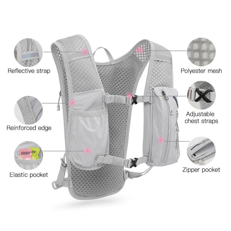 5L Outdoor Running Backpack Bicycle Backpack Sports Vest Ultralight Riding Bag Women Men Breathable Jogging Sport Backpack For Camping Hiking Cycling Sport Bag - Image 3