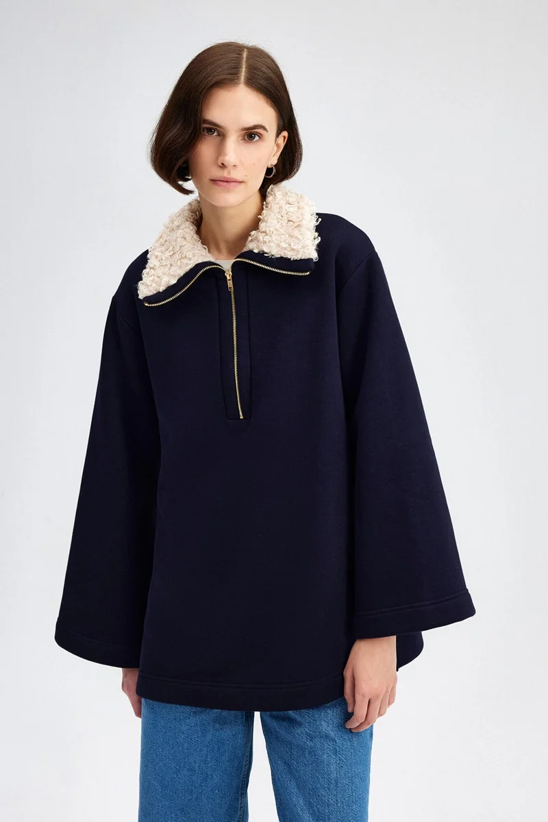 Touche Prive Fur Collar Sweatshirt