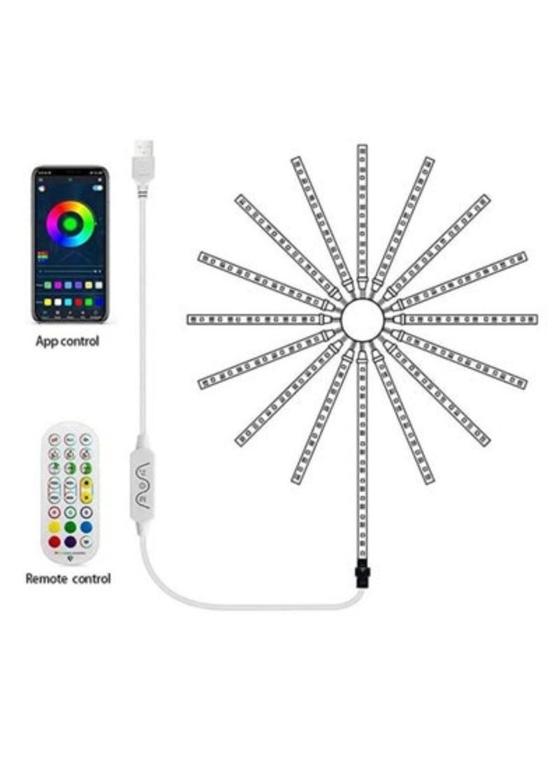 Smart Strip USB Powered Firework Led Lights For Bedroom With Launch Burst Effect Remote App Control