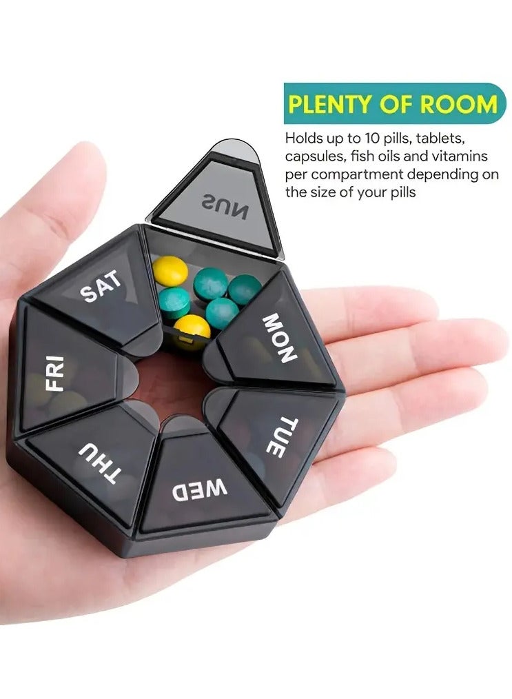 Generic 7-Day Portable Pill Organizer - Waterproof, Moisture-Proof Medicine Case With Large Capacity For Vitamins, Fish Oil & Supplements - Travel-Friendly Storage Box  - Image 5