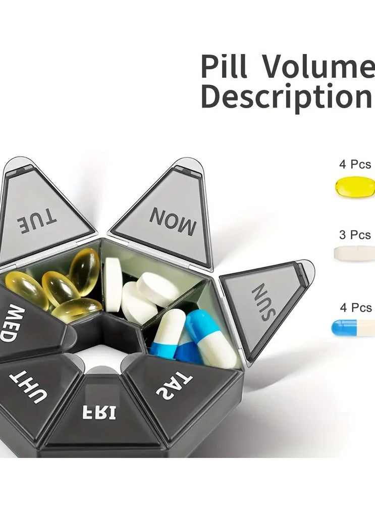 Generic 7-Day Portable Pill Organizer - Waterproof, Moisture-Proof Medicine Case With Large Capacity For Vitamins, Fish Oil & Supplements - Travel-Friendly Storage Box  - Image 2