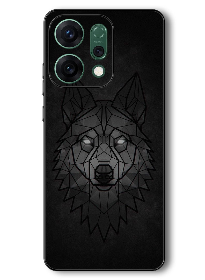 Theodor Case Compatible with Oppo Reno 14 6.59 Inch Protection Shockproof Bumper Cover Wolf Abstract - Image 1