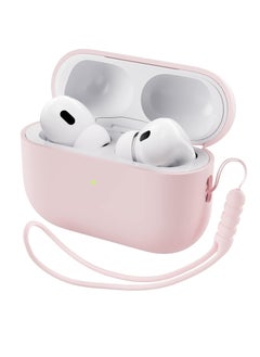 Generic Compatible with AirPods Pro 2 Case 2022, Full Protective Hybrid Silicone for AirPods Pro 2nd Generation Case, Front LED Visible Skin Cover-Pink  - Image 1