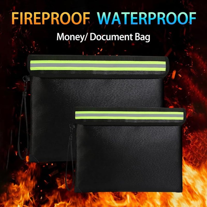 حقيبة وثائق مقاومة للحريق A4 بشريط عاكس للشهادات والنقود والجوازات - Image 5