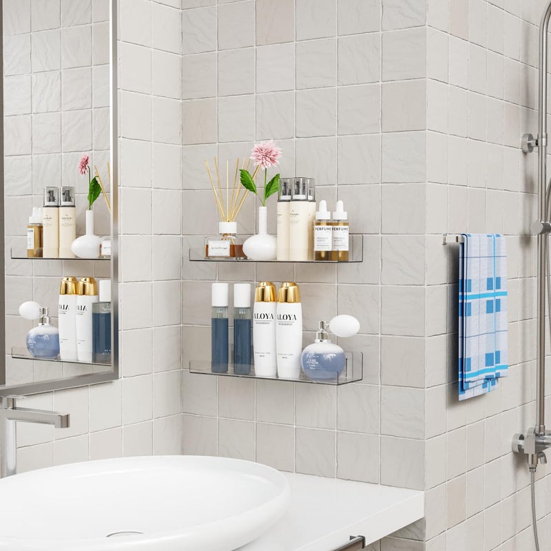 Yieach Floating Shelves with Adhesive (Clear, 15 in - 6 Pack) - Image 4
