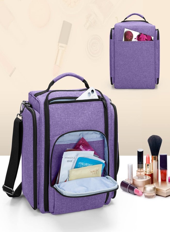 BAFASO Makeup Bag Cosmetic Bag with 4 Inner Removable Pouches, Multifunctional Travel Makeup Case (Patent Pending), Purple - Image 5