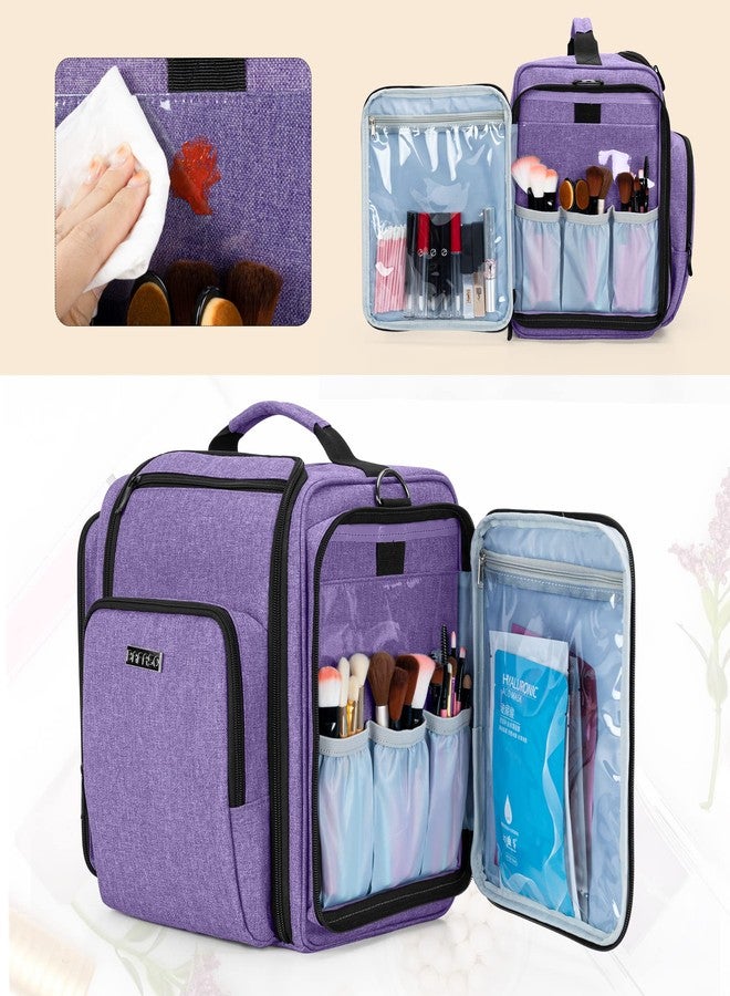 BAFASO Makeup Bag Cosmetic Bag with 4 Inner Removable Pouches, Multifunctional Travel Makeup Case (Patent Pending), Purple - Image 4
