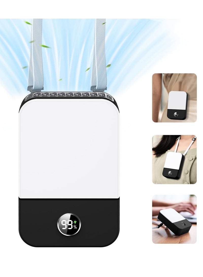 general Portable Neck Fan Rechargeable, Mini Fan Handheld with Waist Clip 3 Speed Adjustable, Leafless Personal Fan for Home Office Outdoor Travel (Black) - Image 1