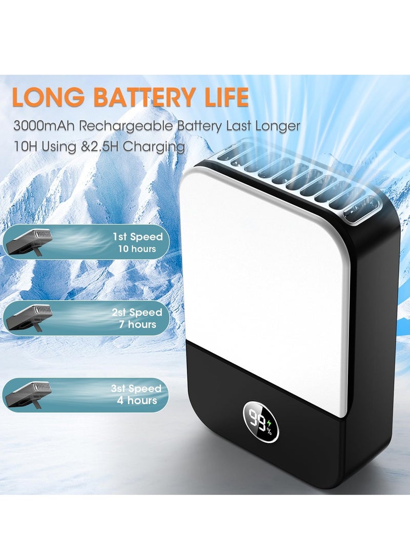 general Portable Neck Fan Rechargeable, Mini Fan Handheld with Waist Clip 3 Speed Adjustable, Leafless Personal Fan for Home Office Outdoor Travel (Black) - Image 2