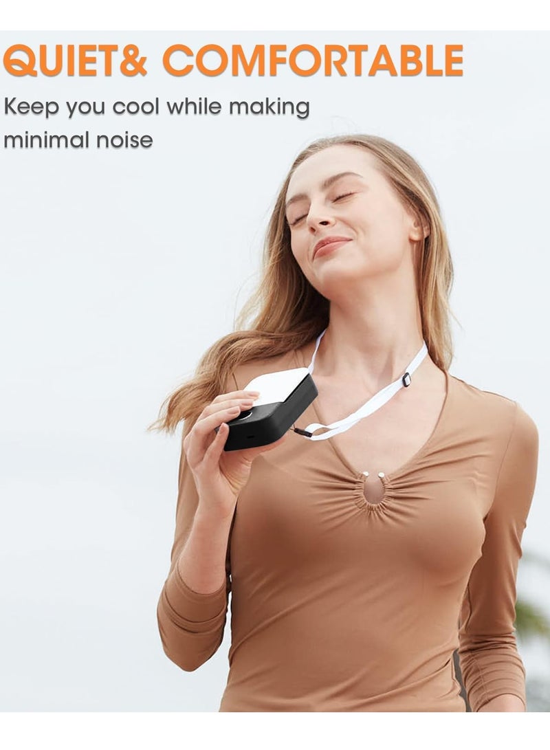 general Portable Neck Fan Rechargeable, Mini Fan Handheld with Waist Clip 3 Speed Adjustable, Leafless Personal Fan for Home Office Outdoor Travel (Black) - Image 3