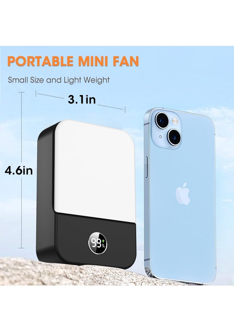 general Portable Neck Fan Rechargeable, Mini Fan Handheld with Waist Clip 3 Speed Adjustable, Leafless Personal Fan for Home Office Outdoor Travel (Black) - Image 5