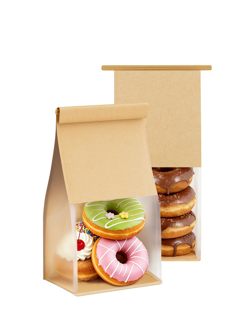 FireKylin Bakery Bags with Tin Tie Tab Lock 3.9"x3.1"x 8.2" Bread Bags for Homemade Bread Cookie Bags Good Choice Breads,Goodies,Baked,Goods and Cookie Packaging (50, Small) - Image 1