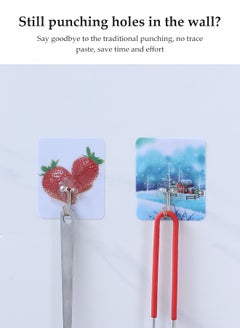 DUNISO 25 Pcs Adhesive Wall Hooks,Transparent Self Adhesive Hooks, Multifunctional Heavy Duty Wall Adhesive Hooks, Capable Of Bearing 20kg, Waterproof And Oil Resistant, Suitable For Kitchens, Bathrooms, Bedrooms And Offices  - Image 4