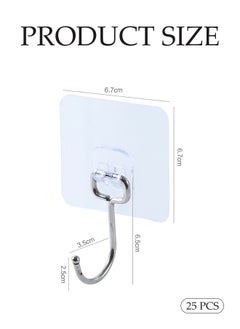 DUNISO 25 Pcs Adhesive Wall Hooks,Transparent Self Adhesive Hooks, Multifunctional Heavy Duty Wall Adhesive Hooks, Capable Of Bearing 20kg, Waterproof And Oil Resistant, Suitable For Kitchens, Bathrooms, Bedrooms And Offices  - Image 2
