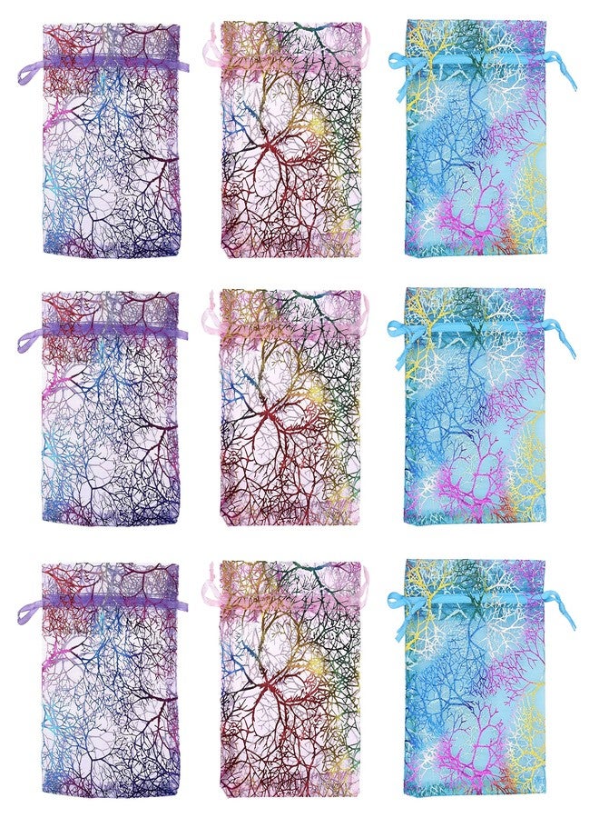 Stratalife Organza Bags 4x6 Small Drawstring Jewelry Pouches Party Favor Goodie Bags for Wedding Present Candy 100PCS (Mixed Coralline) - Image 2
