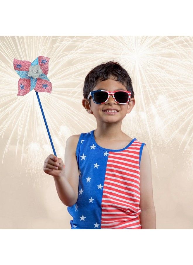 4E's Novelty Diy Pinwheels Craft For Kids (24 Pack) Color Your Own White Pinwheels Bulk Summer Craft Kit For Kids Boys & Girls Arts And Craft Party Activity 4Th Of July Pinwheels Crafts  - Image 4