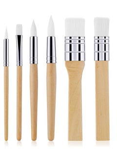 Oasisgalore 6pcs Wooden Oil Paint Brush Set Acrylic Painting Brushes Kit for Oil Watercolor Canvas DIY Arts Crafts Supplies  - Image 1
