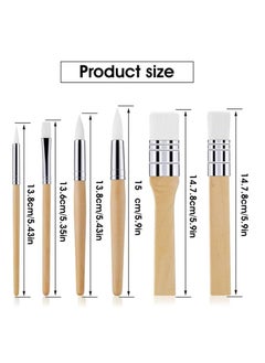 Oasisgalore 6pcs Wooden Oil Paint Brush Set Acrylic Painting Brushes Kit for Oil Watercolor Canvas DIY Arts Crafts Supplies  - Image 2