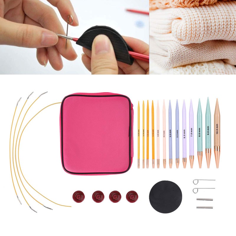 Garosa 13-Piece Interchangeable Circular Knitting Needle Set, Size 2.75mm to 10mm, Professional Knitting Tools - Image 4