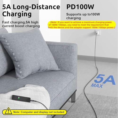 Verilux® USB C Extension Cable, 3.3ft USB Type C Male to Female Cable Support 100W PD Fast Charging - Image 3