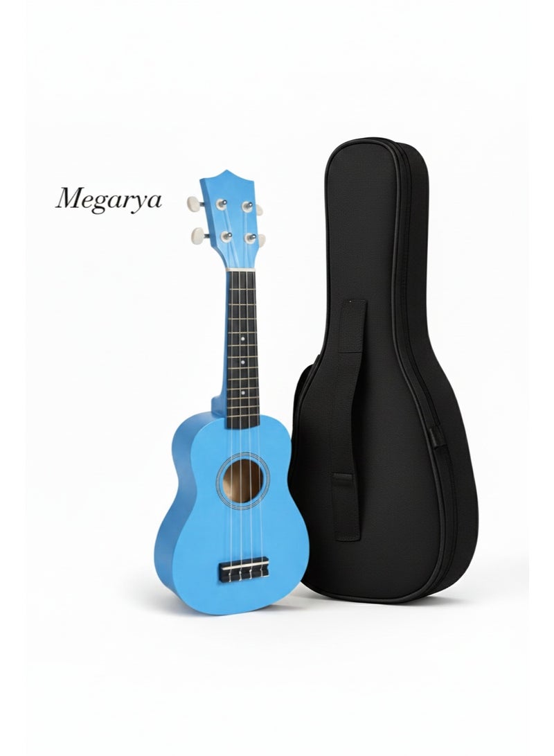Megarya 21 Inch Concert Ukulele Blue| Beginner Kids Hawaii Acoustic Uke with Gig Bag
