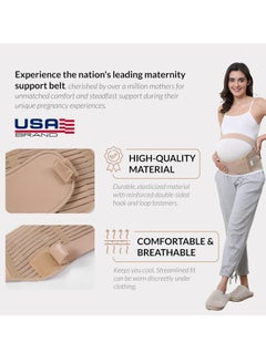 GUDOO Pregnancy Support Maternity Belt Waist Back Abdomen Band  Belly Brace Beige  - Image 4