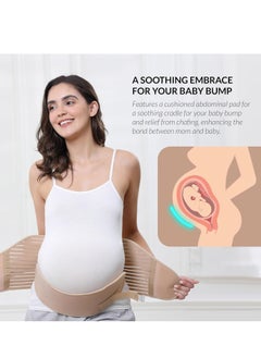 GUDOO Pregnancy Support Maternity Belt Waist Back Abdomen Band  Belly Brace Beige  - Image 5