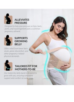 GUDOO Pregnancy Support Maternity Belt Waist Back Abdomen Band  Belly Brace Beige  - Image 2