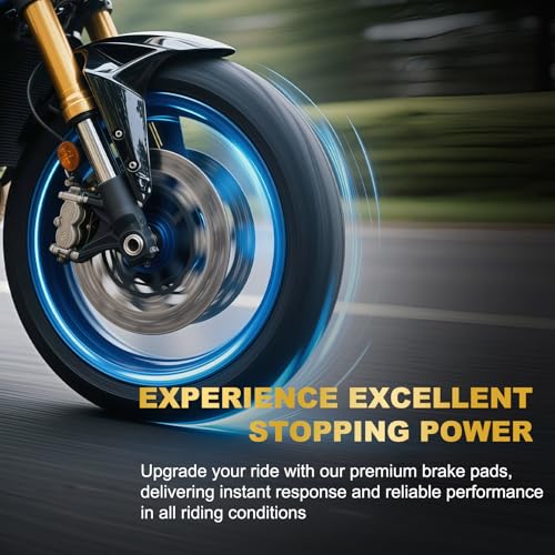 S SYUU High-Performance Reliable Motorcycle Front Rear Brake Pads Set Kit Compatible with Harley Davidson FLSTF/FLSTFB Fat Boy LO FXSB Breakout 2015-2017 - Low Noise, Easy Installation FA296F FA458R - Image 4