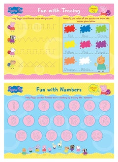 Peppa Pig - School Fun With Peppa & Friends : Fun Learning Set (With Wipe And Clean Mats, Coloring Sheets, Stickers, Appreciation Certificate, Crayon Set And Pen)  - Image 4