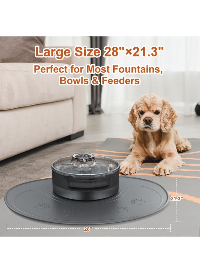 إنبيت حصيرة طعام الكلاب المصنوعة من السيليكون المقاوم للماء من NPET لنافورة الكلاب DF10، حصيرة طعام الحيوانات الأليفة المقاومة للانزلاق والآمنة للغسل في غسالة الأطباق، حصيرة طعام الكلاب والقطط ذات الحواف المرتفعة المقاومة للرذاذ (28 بوصة × 21.26 بوصة) - Image 5