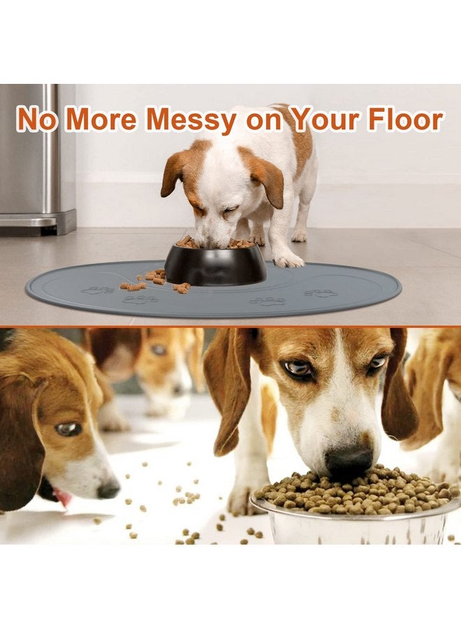 إنبيت حصيرة طعام الكلاب المصنوعة من السيليكون المقاوم للماء من NPET لنافورة الكلاب DF10، حصيرة طعام الحيوانات الأليفة المقاومة للانزلاق والآمنة للغسل في غسالة الأطباق، حصيرة طعام الكلاب والقطط ذات الحواف المرتفعة المقاومة للرذاذ (28 بوصة × 21.26 بوصة) - Image 3