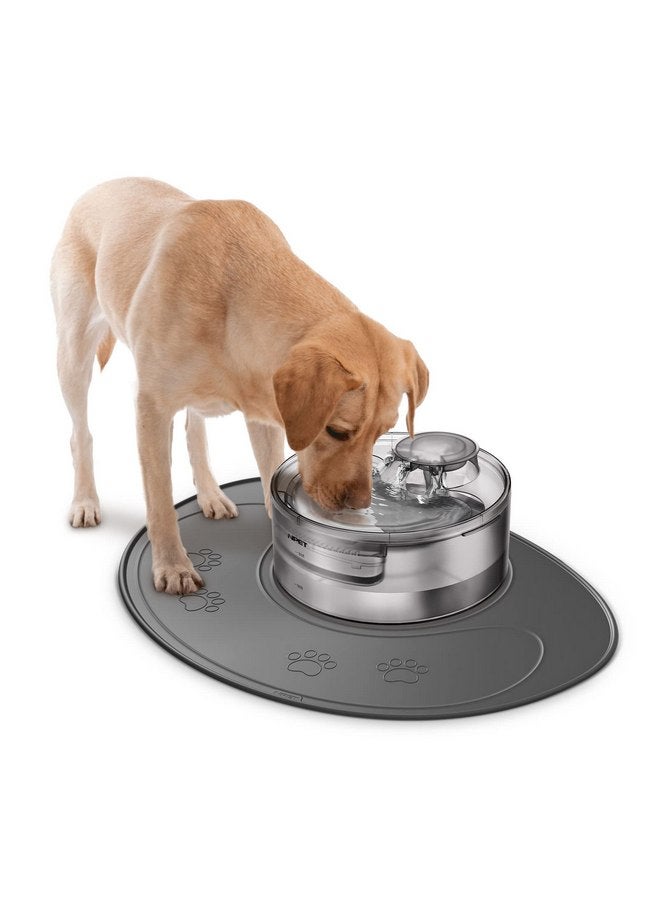 إنبيت حصيرة طعام الكلاب المصنوعة من السيليكون المقاوم للماء من NPET لنافورة الكلاب DF10، حصيرة طعام الحيوانات الأليفة المقاومة للانزلاق والآمنة للغسل في غسالة الأطباق، حصيرة طعام الكلاب والقطط ذات الحواف المرتفعة المقاومة للرذاذ (28 بوصة × 21.26 بوصة) - Image 1