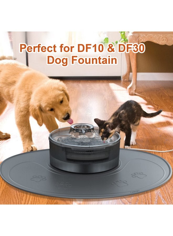 إنبيت حصيرة طعام الكلاب المصنوعة من السيليكون المقاوم للماء من NPET لنافورة الكلاب DF10، حصيرة طعام الحيوانات الأليفة المقاومة للانزلاق والآمنة للغسل في غسالة الأطباق، حصيرة طعام الكلاب والقطط ذات الحواف المرتفعة المقاومة للرذاذ (28 بوصة × 21.26 بوصة) - Image 2