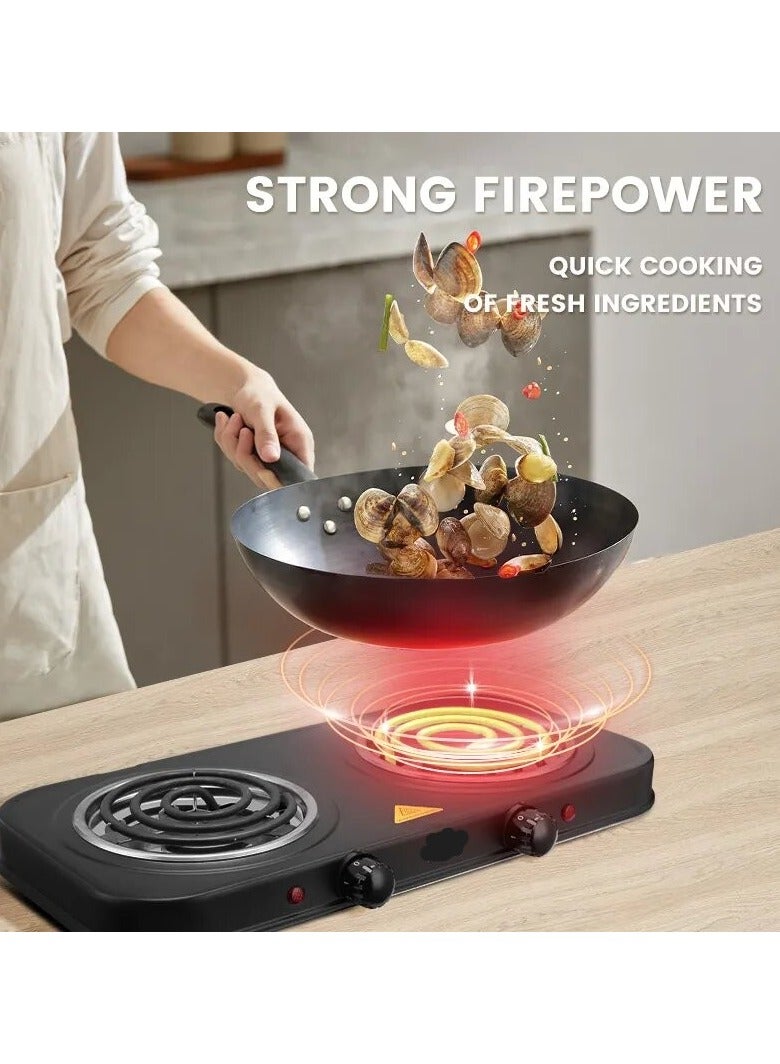 Generic 2000W Dual Electric Heater - Dual Heating Surface - Temperature Control - Indicator Light - Non-Slip Feet - Easy to Clean - 220-240V  - Image 1
