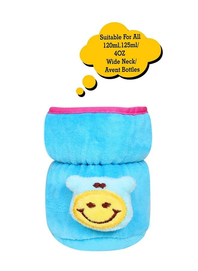 The Little Lookers Bottle Cover For Philips Avent;Wide Neck Feeders Soft Plush Stretchable Baby Feeding Bottle Cover With Easy To Hold Strap (Blue Wide Neck 125Ml;4Oz)  - Image 2