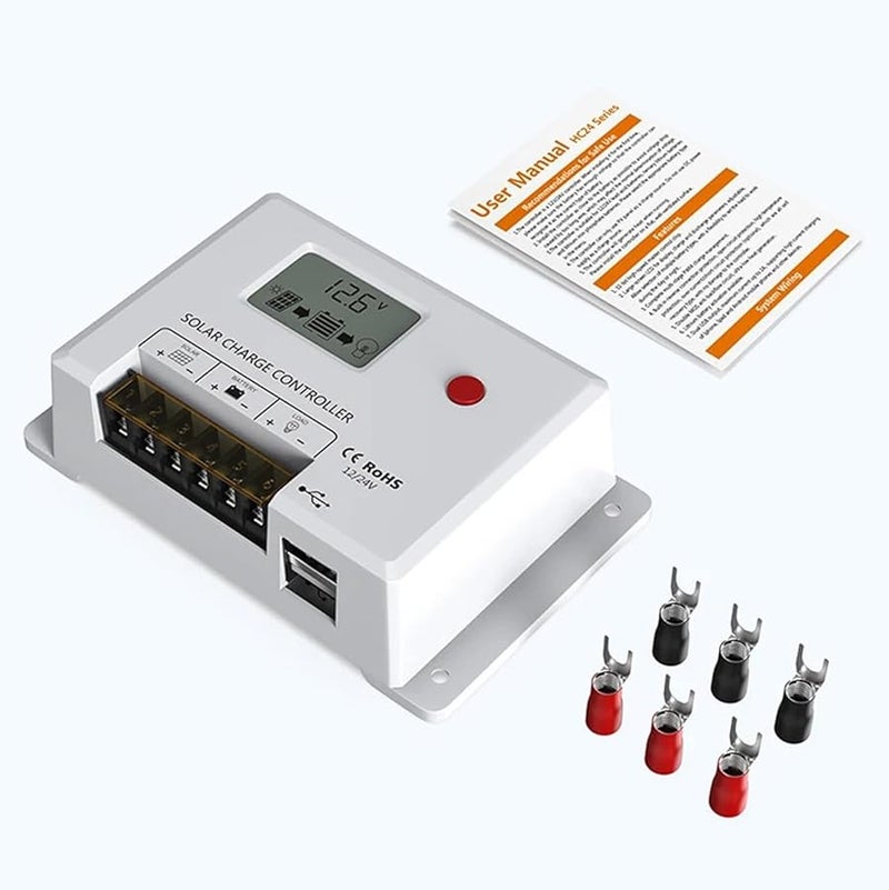 10A 24V PWM Solar Charge Controller With LCD Display Dual USB And Multiple Load Control Modes - Image 1