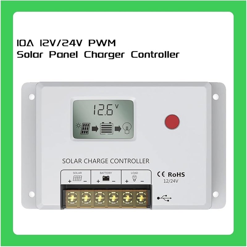 10A 24V PWM Solar Charge Controller With LCD Display Dual USB And Multiple Load Control Modes - Image 3