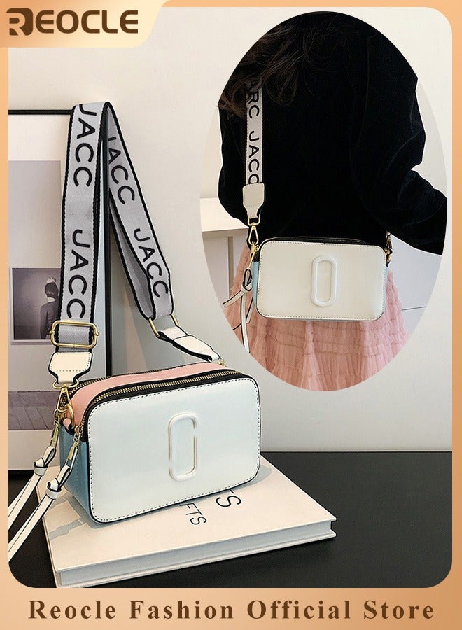 REOCLE Women's Crossbody Bag Shoulder Bag with Adjustable Wide Strap Square Camera Crossbody Purse HandBag Simple Trendy Small Shoulder Bag  - Image 1